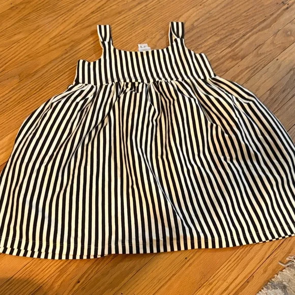 NWOT* Hanna Andersson Black and White Striped Kids Dress-with pockets! - Picture 5 of 6